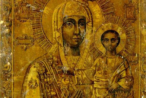Точное изображение чудотворной иконы Пресвятой Богородицы Моздокской на Кавказе.